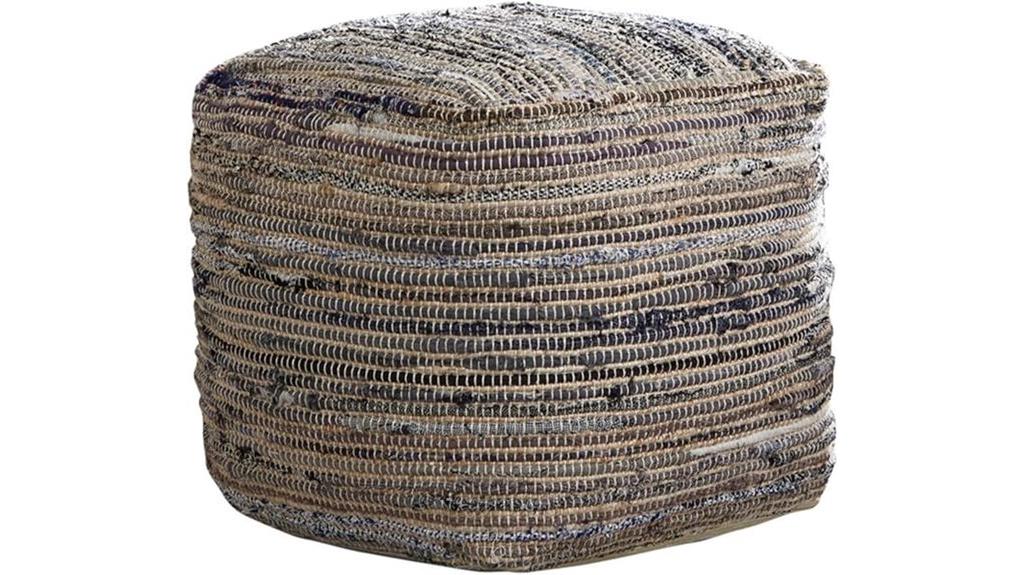 multicolored 16 inch hemp pouf