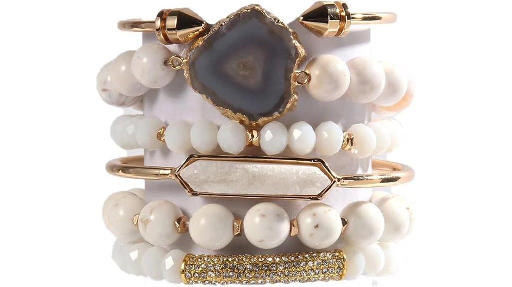 natural boho beaded bracelets