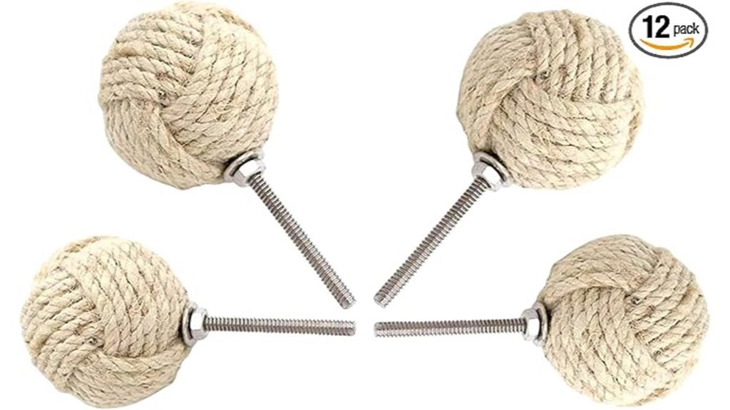 natural jute rope knob set