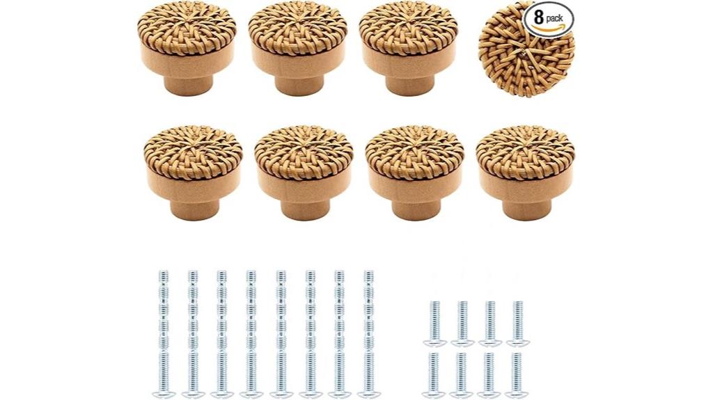 natural rattan drawer knobs