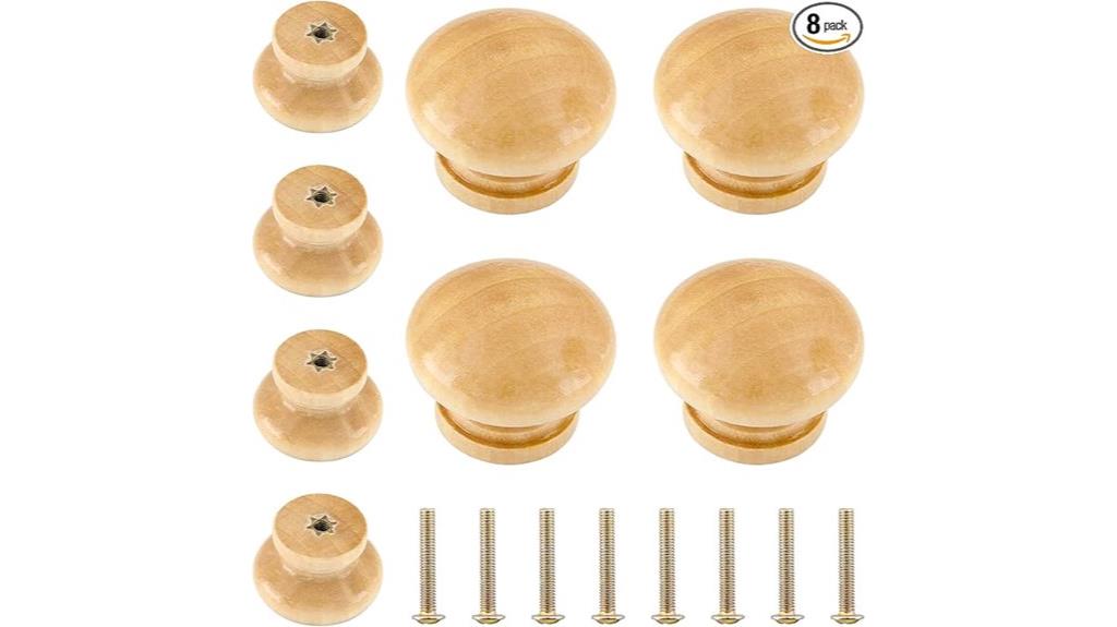 natural wood dresser knob set