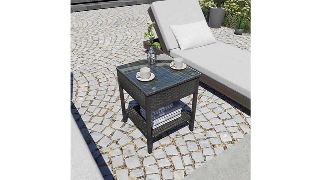 outdoor rattan wicker table