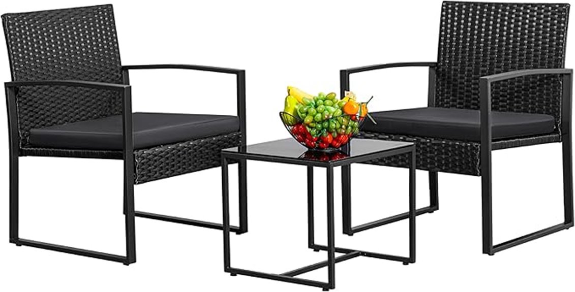 outdoor wicker bistro set