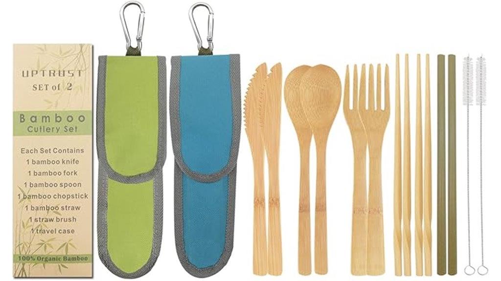 portable bamboo travel cutlery