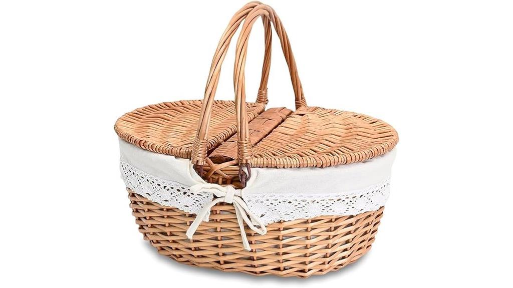 portable basket with liner