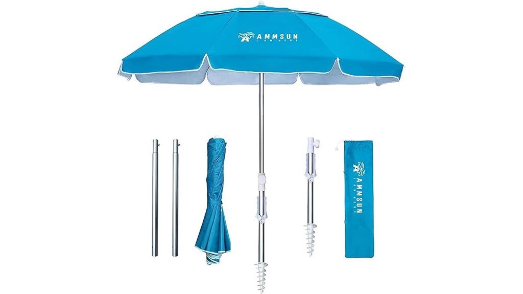 portable beach umbrella with sand anchor