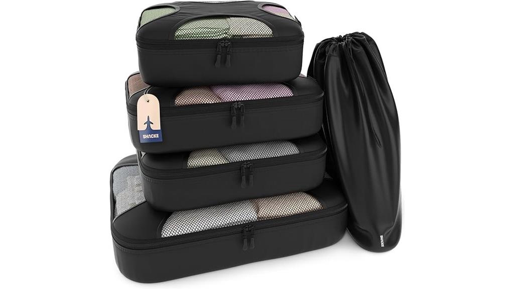 premium five piece packing cubes