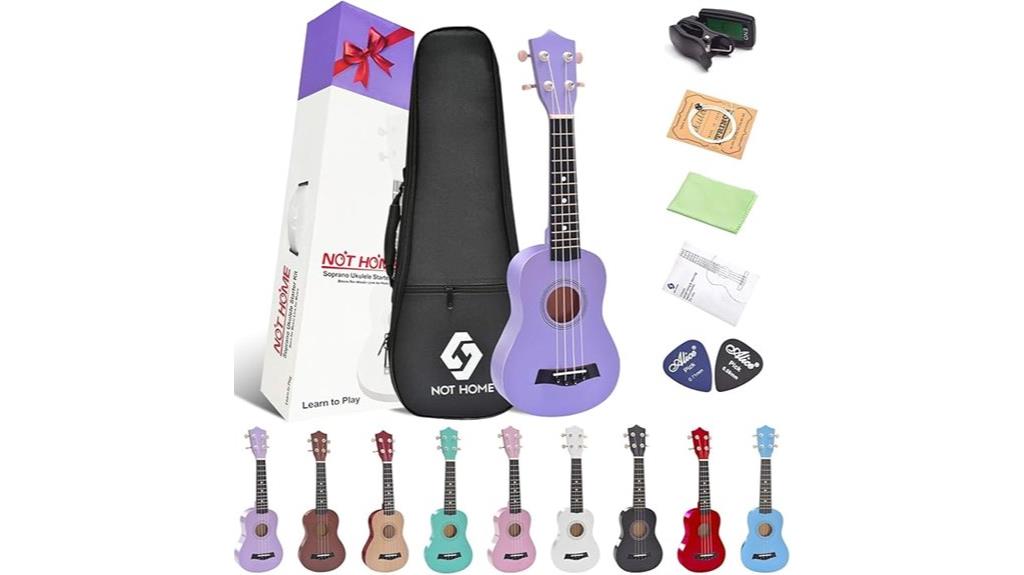 purple soprano ukulele set