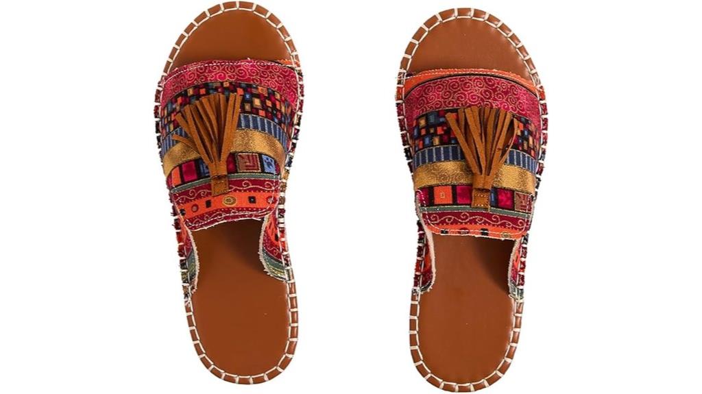 rainbow color flat sandals