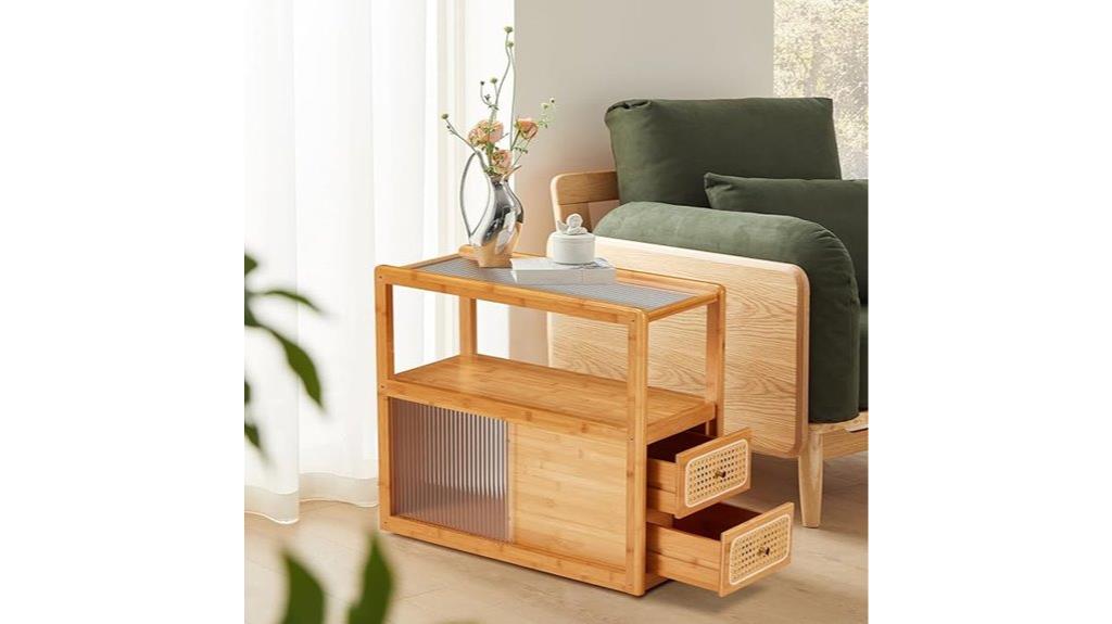 rattan boho nightstand