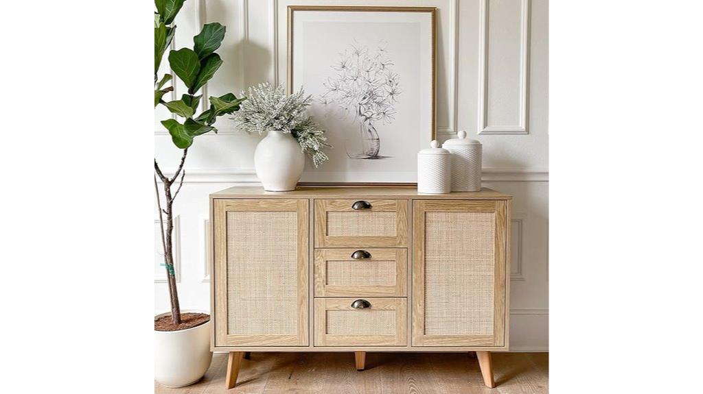 rattan cabinet sideboard accent