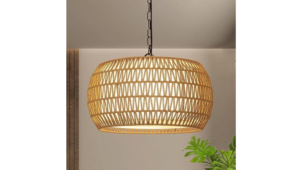 rattan farmhouse chandelier