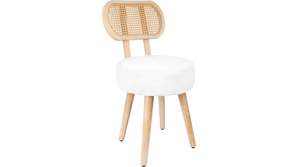 rattan mid century upholstered chair