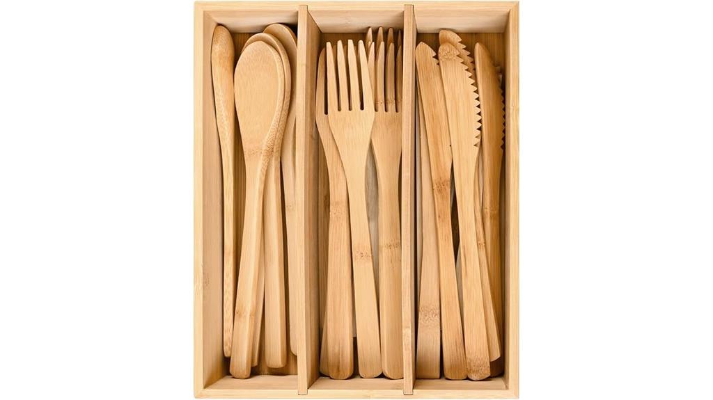 reusable bamboo silverware set