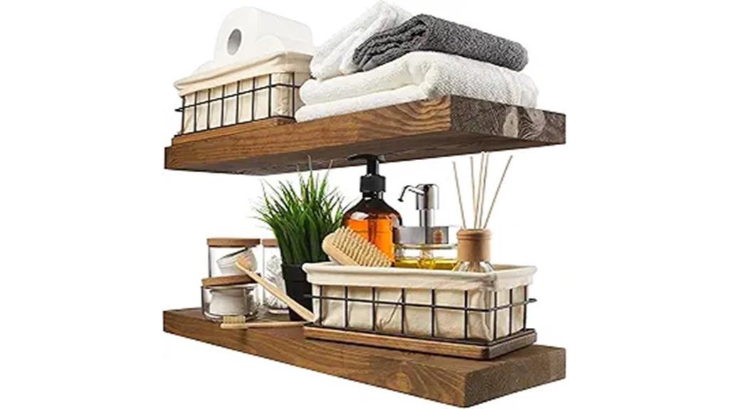 rustic 24 inch wood shelves