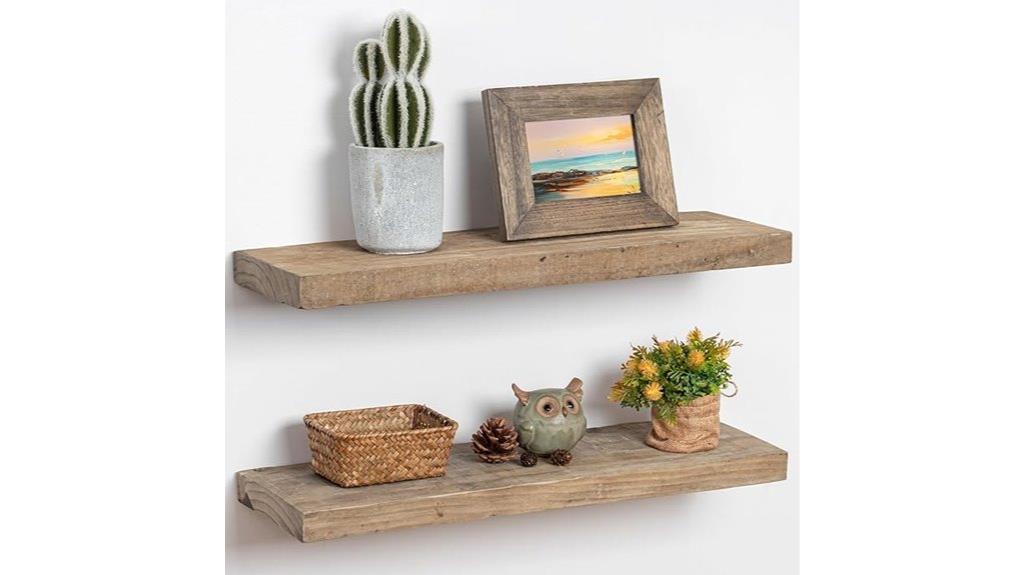 rustic 8 inch reclaimed shelves