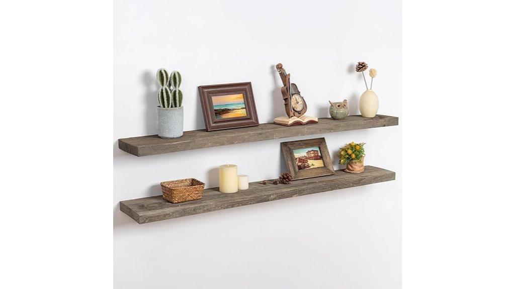 rustic reclaimed wood shelves