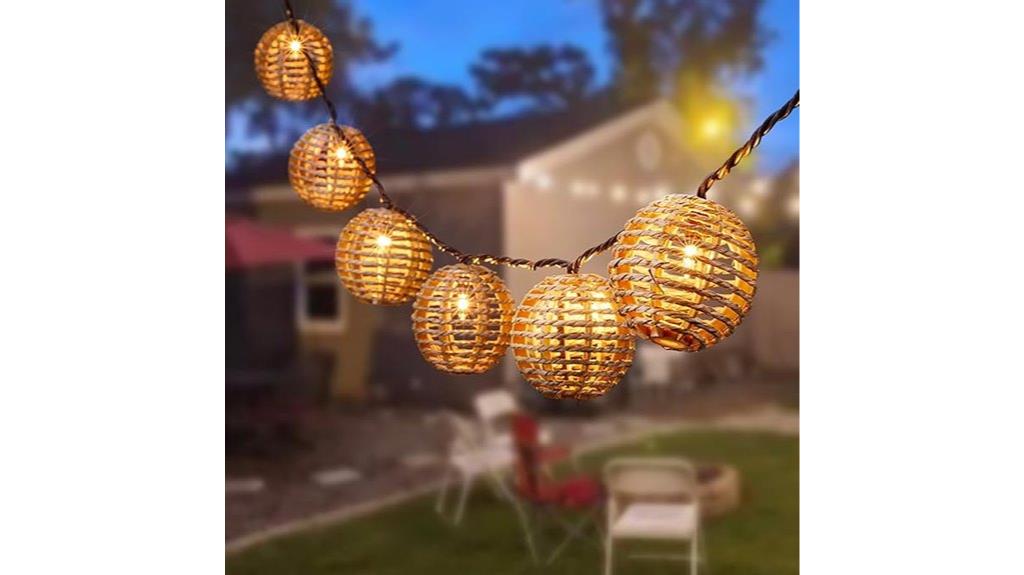 seagrass rattan wire lights