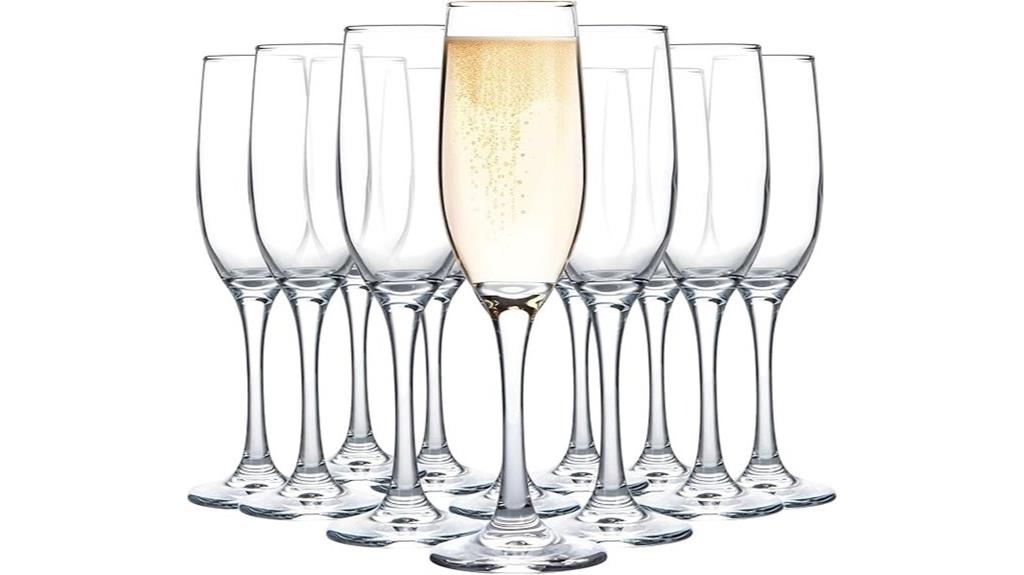 set of 12 champagne flutes