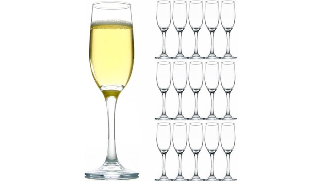 set of 16 elegant champagne glasses