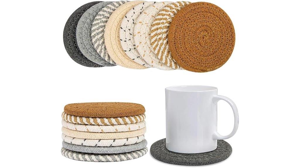 set of 8 woven coasters