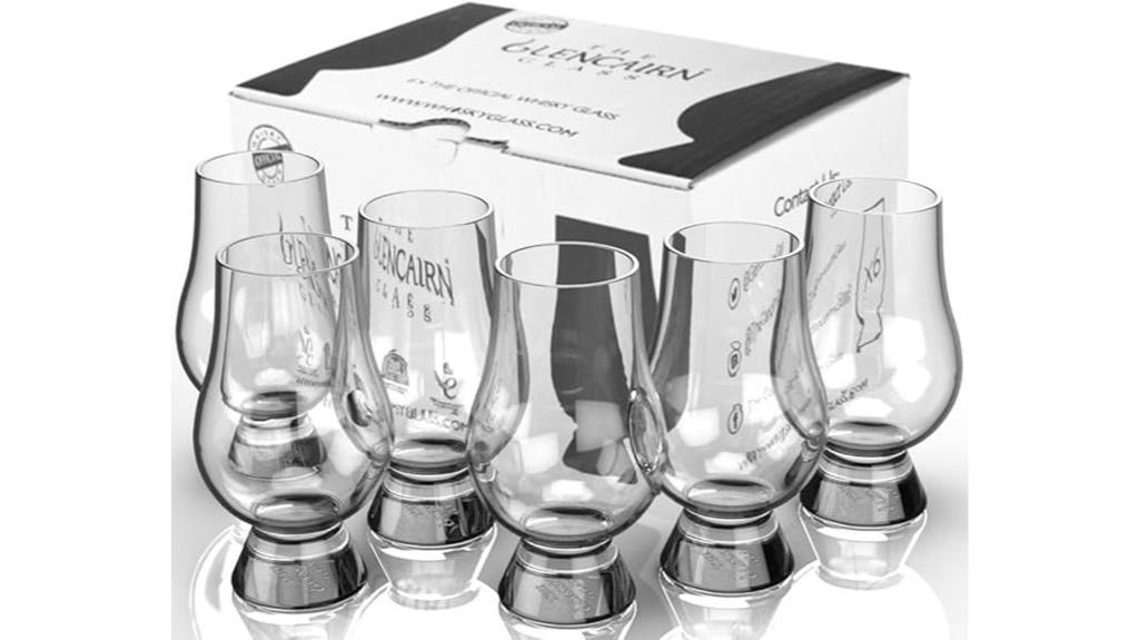 set of six clear glasses