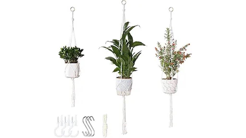 set of three plant hangers