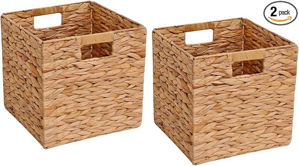 set of two wicker baskets