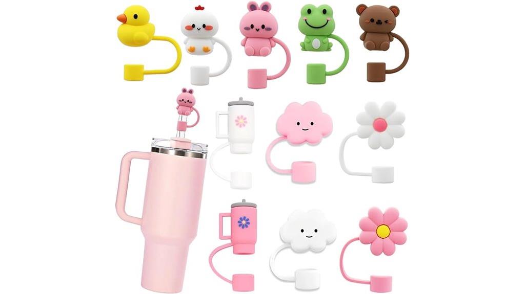 silicone straw cover set