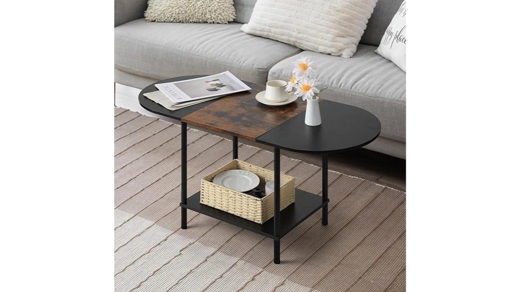 small oval living room table