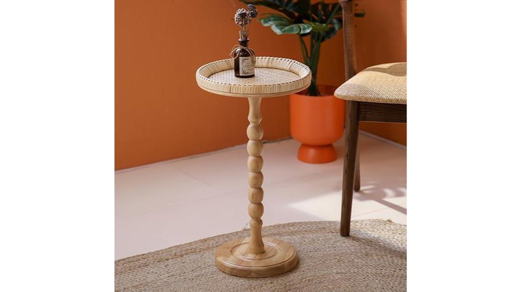 small rattan drink table