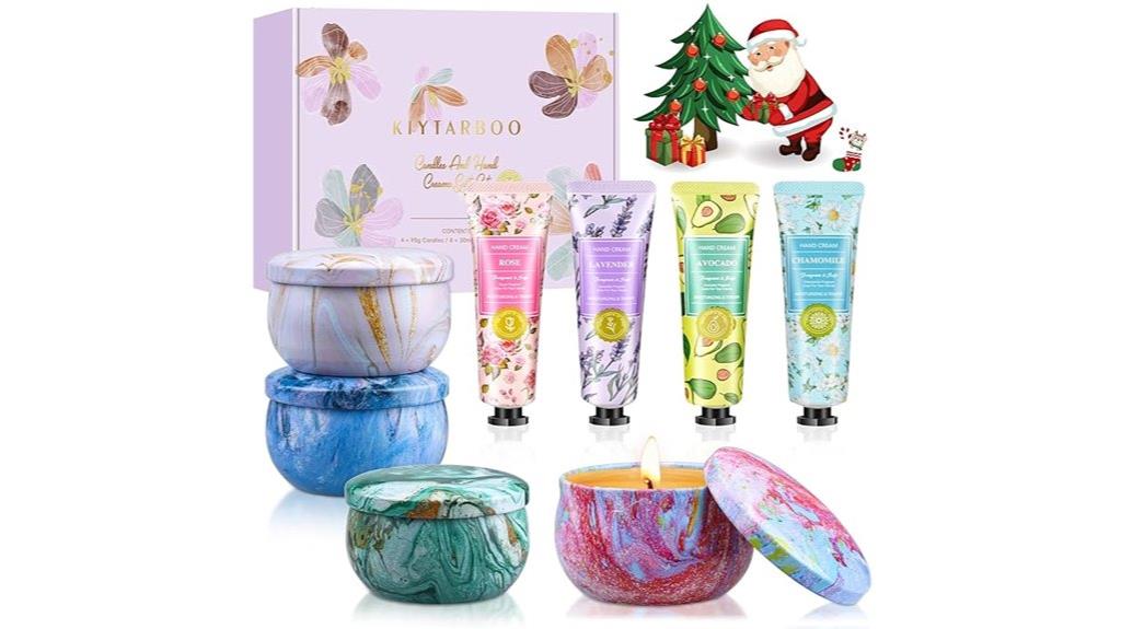 spa candle and hand cream