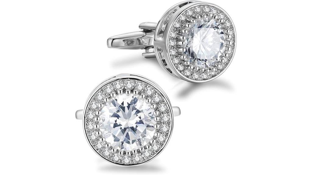 sparkling gold crystal cufflinks