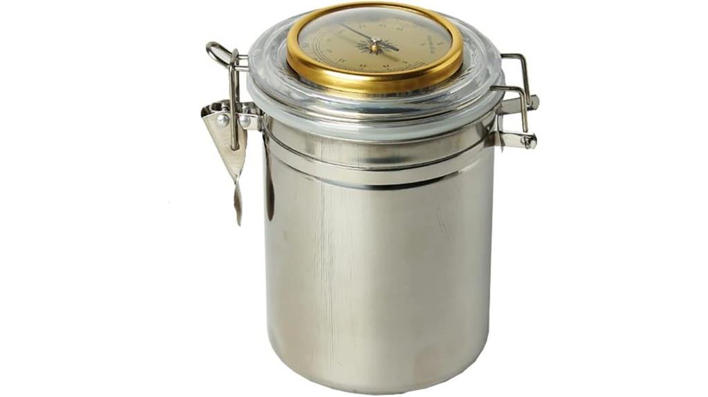 stainless humidor with hygrometer