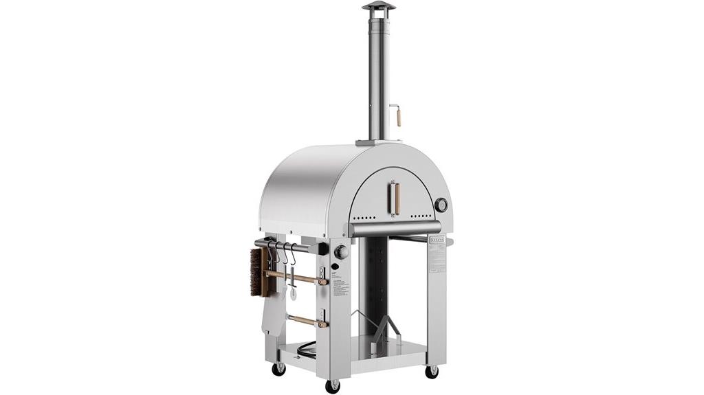 stainless steel oven with wheels