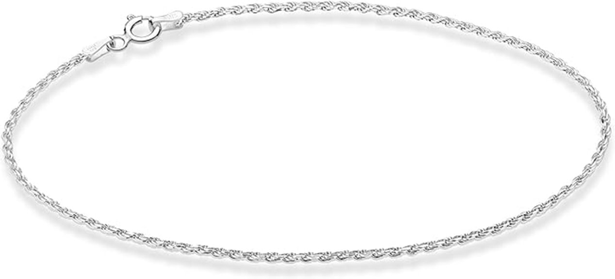 sterling silver braided anklet