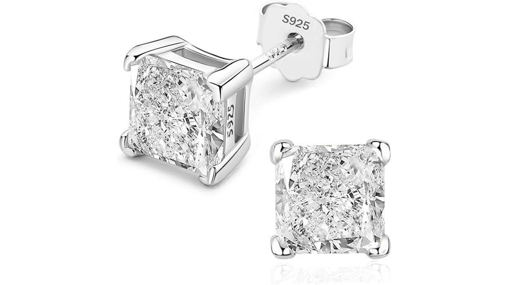 sterling silver diamond earrings