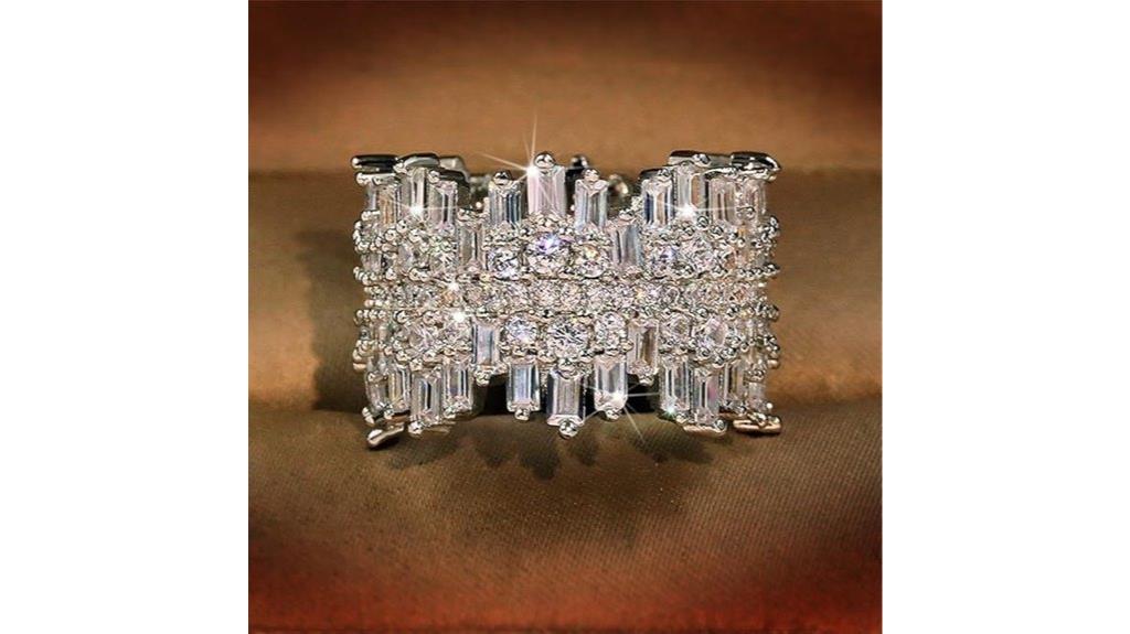 sterling silver diamond ring