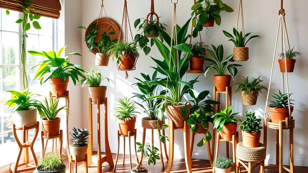 stylish boho plant stands