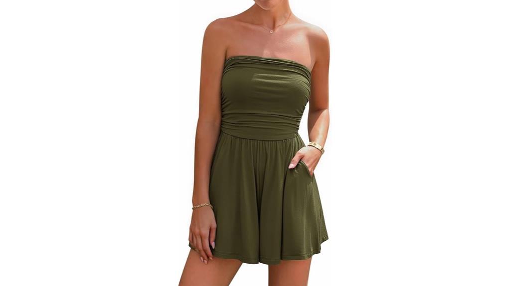 summer strapless romper