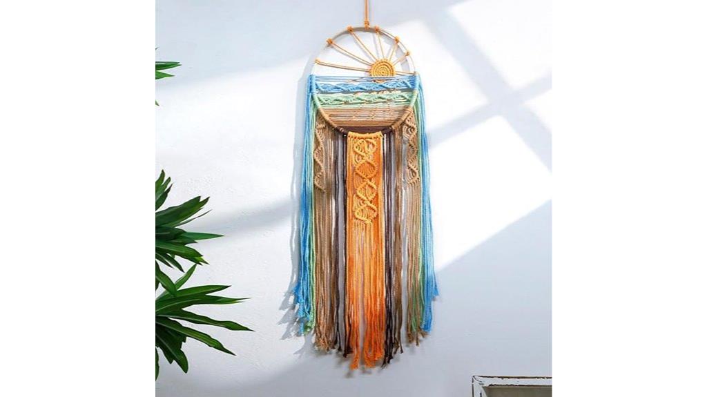 sunset dreamcatcher macrame wall