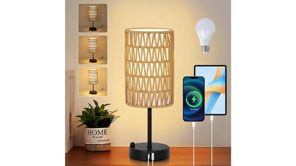 touch controlled bedroom lamp