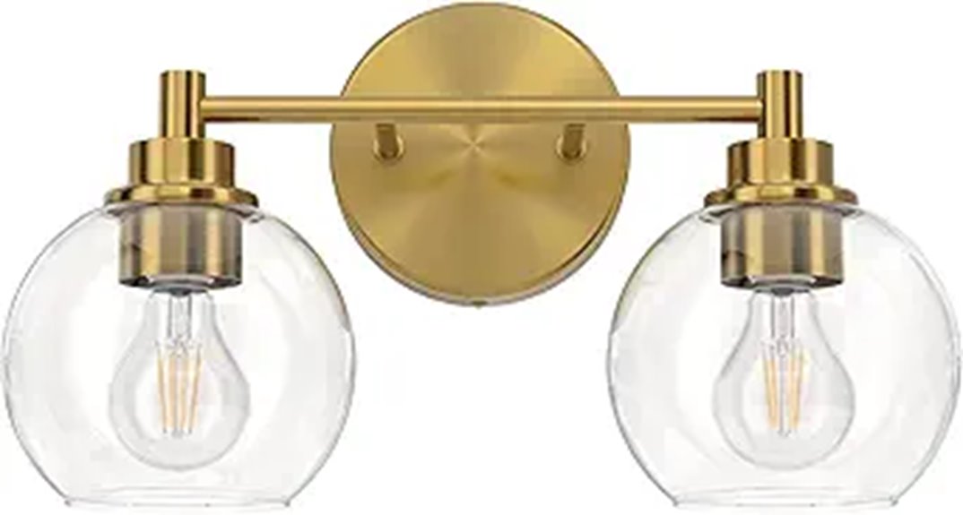 two globe vanity light