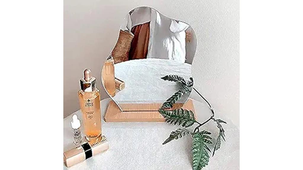 unique wooden mirror stand