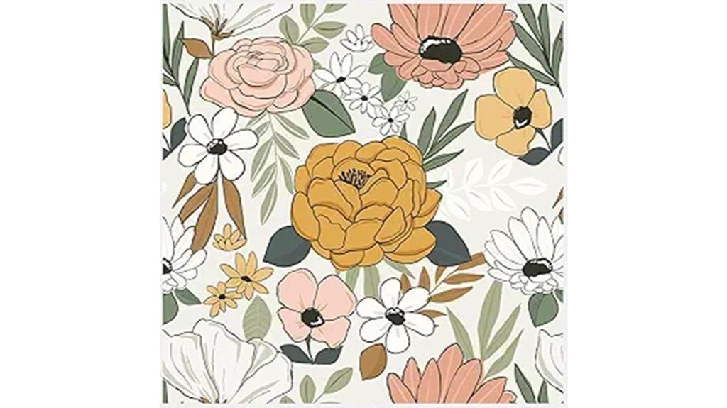 vintage floral peel wallpaper