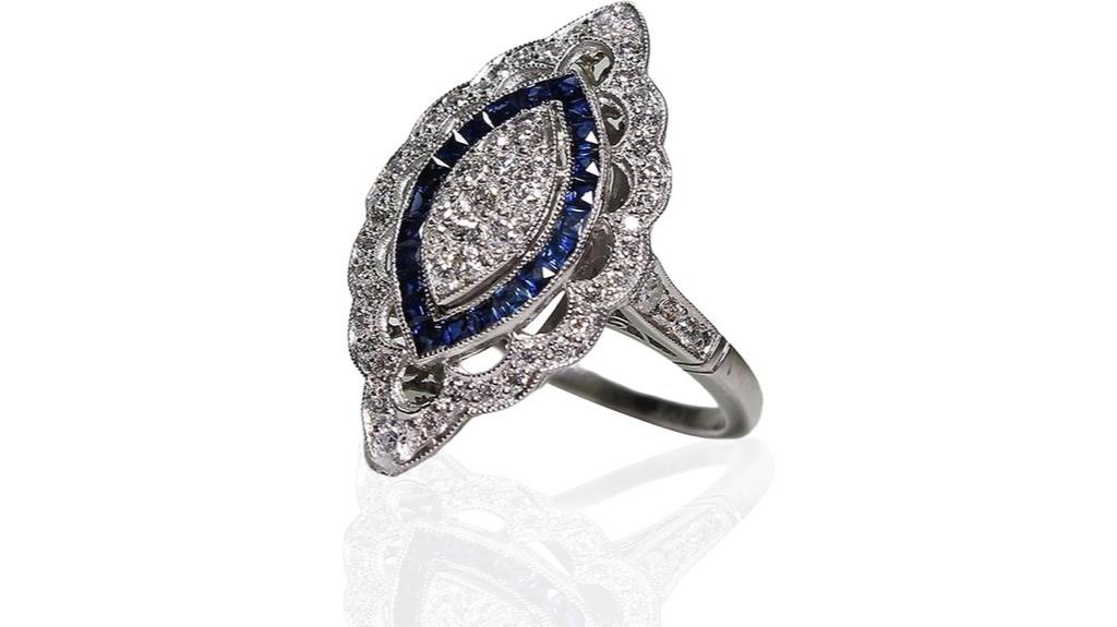 vintage silver diamond ring