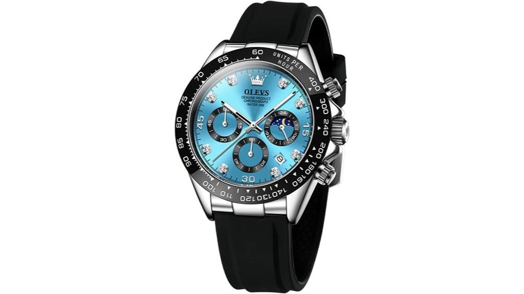 waterproof men s chronograph watch