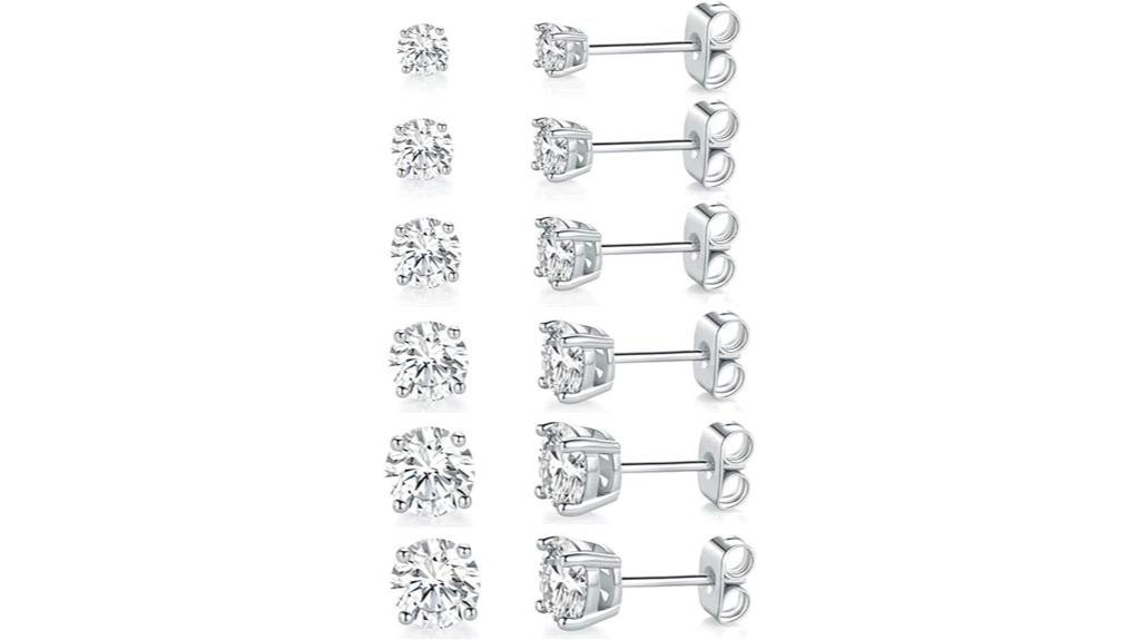 white gold cubic zirconia earrings