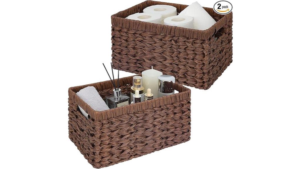 wicker basket organizer set
