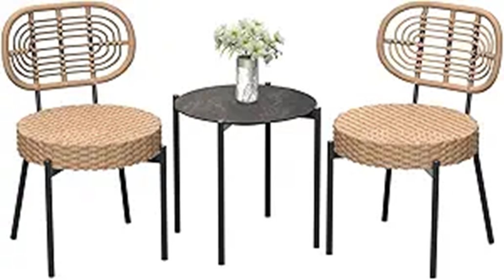 wicker bistro patio set